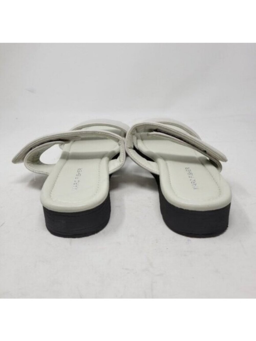 Marc Fisher | Double Strap Cushioned Kina Round Toe Platform Sandals White Gray - Picture 3 of 11